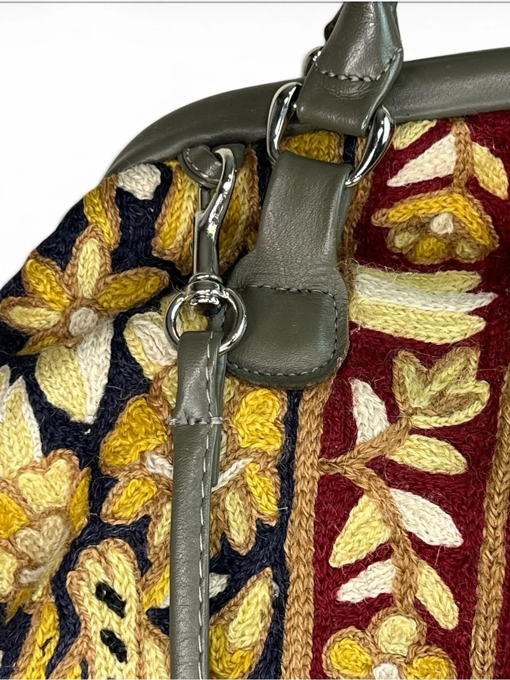 Vintage Marco Avane Embroidered Tapestry Carpet Satchel Crossbody Boho Bag